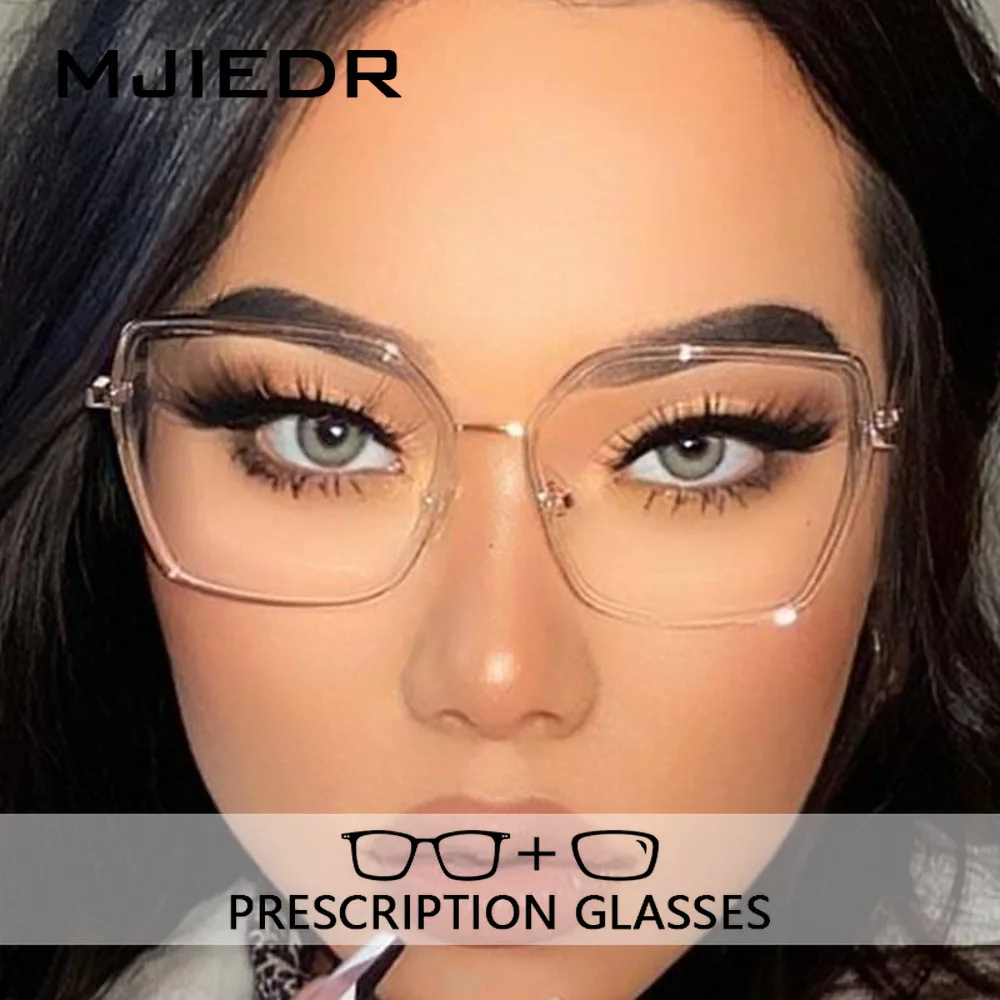 MJIEDR نظارات طبية على شكل فراشة معدنية عالية الجودة للنساء نظارات بصرية مضلعة لقصر النظر نظارات شمسية فوتوكروميك #2