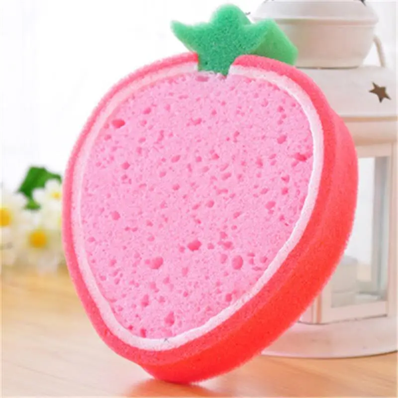 4 Pcs Pouf Toddler Bath Sponge Loofah Shower Kids Body Wash Lovely Tool Fruits Shaped Sponges Pearlescent Scrubbers