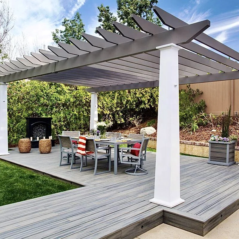 

Weather Resistant Recycled Wood Plastic Composite Outdoor Veranda Eco-friendly WPC Alfresco Pergola for Garden