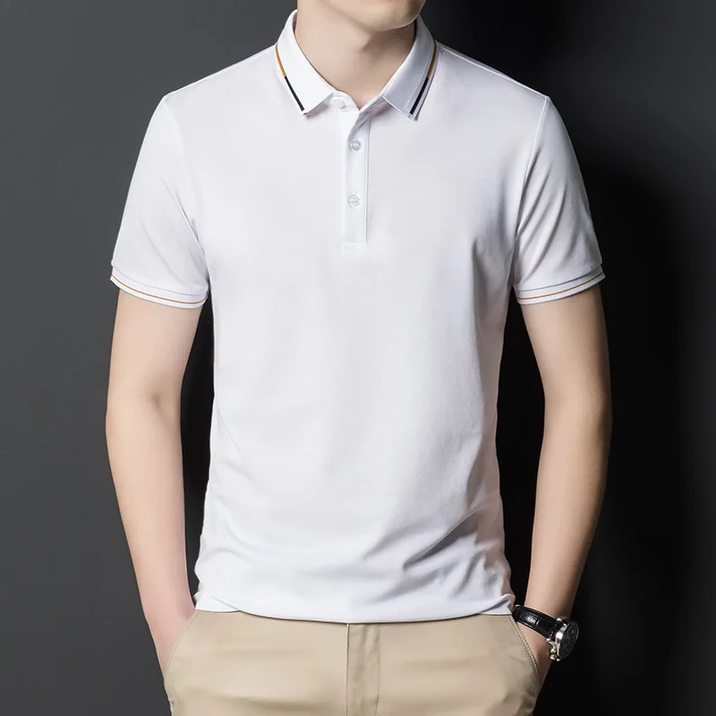 Xiaomi-Camiseta de algodón mercerizado YOUPIN 180S para hombre, Polo sólido, cómoda, transpirable, con absorción del sudor, de manga corta, de verano, 111