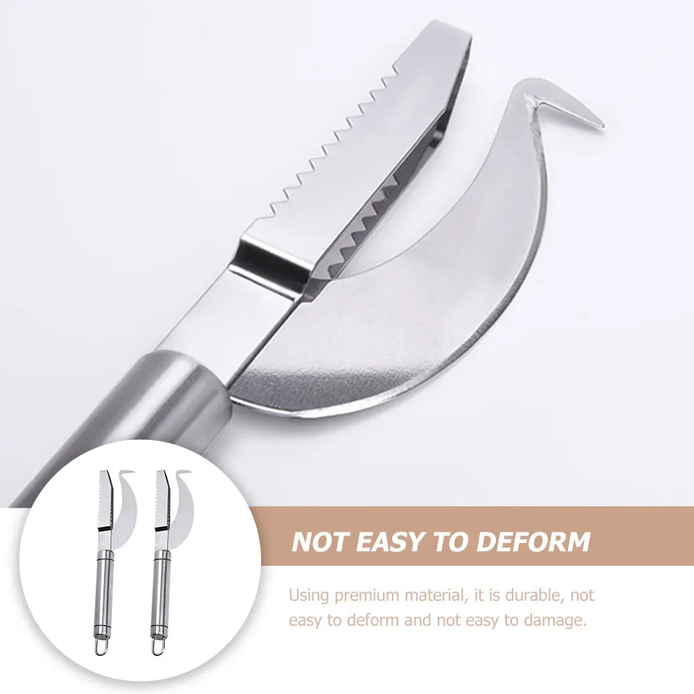 

2Pcs Fish Scale Scraper Premium Stainless Steel Non-Slip Handle Kitchen Fish Scale Removing Tool Multifunctional Hanging
