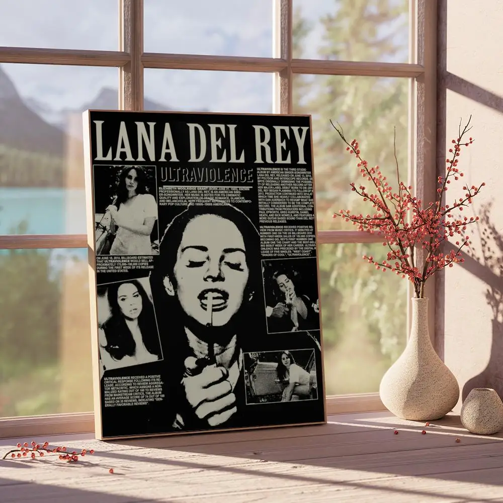 Singer Lana Del Rey Classic Anime Poster Fancy Wall Sticker for Living Room Bar Decoration Decor Art Wall Stickers