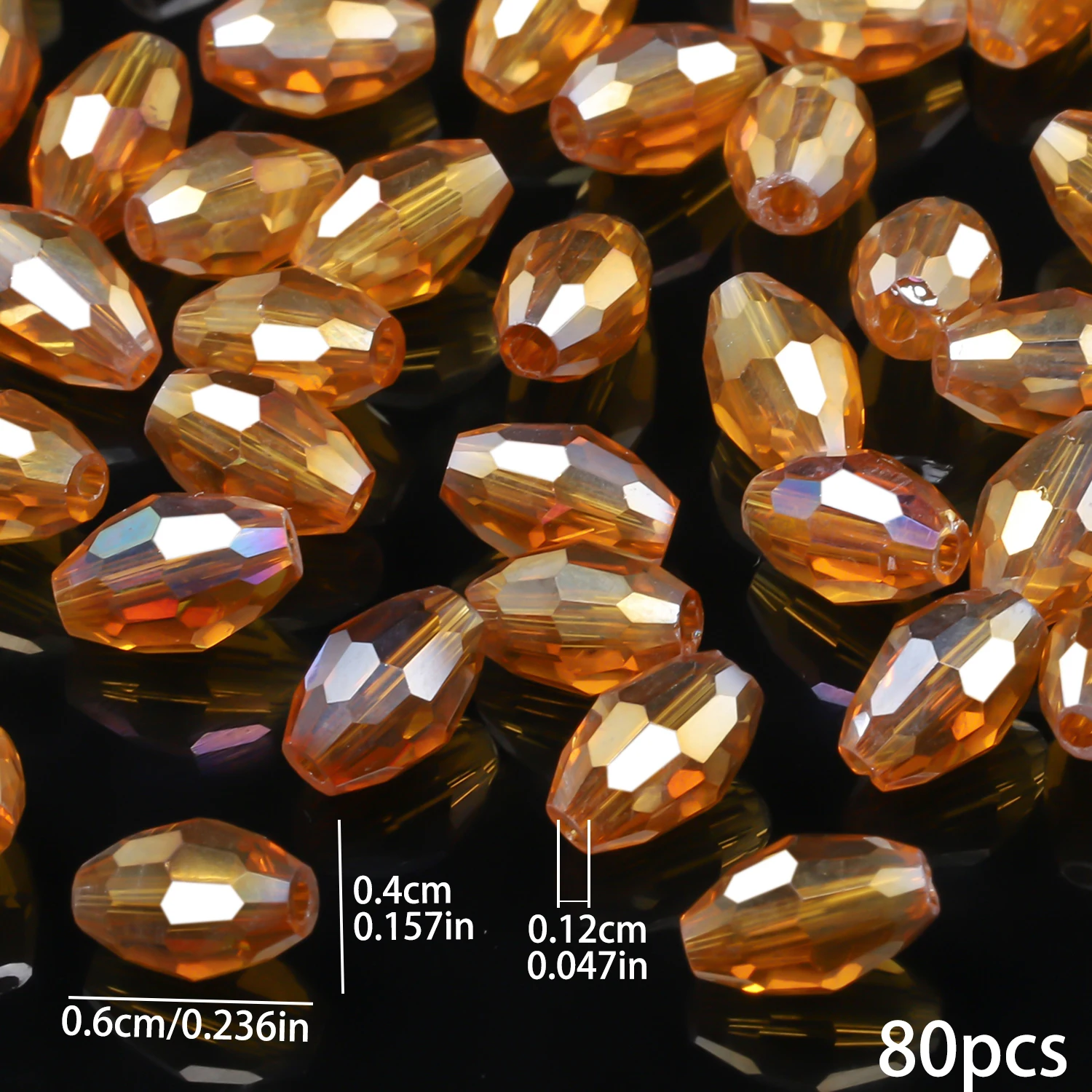 Vibrant AB Brown Crystal Glass Beads 6x4mm Faceted Oval Shape Beads for Jewelry Making Diy Beading Accessories 80pcs