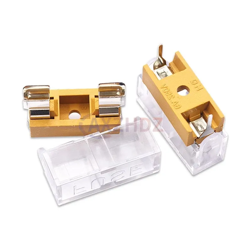 10PCS 5*20mm 6*30mm Versicherung Rohr Buchse Sicherung Halter Glas Rohr sicherung Clamp Box HQ 6A 10A 250V 5×20 6×30 Mit Transparent Abdeckung
