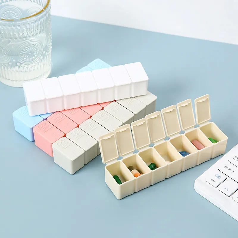 1/3/4PCS Weekly 7 Grids 7 Days Pill Box Portable Travel Cases Organizer Pill Container Storage Divided Long Strip Medicine Box