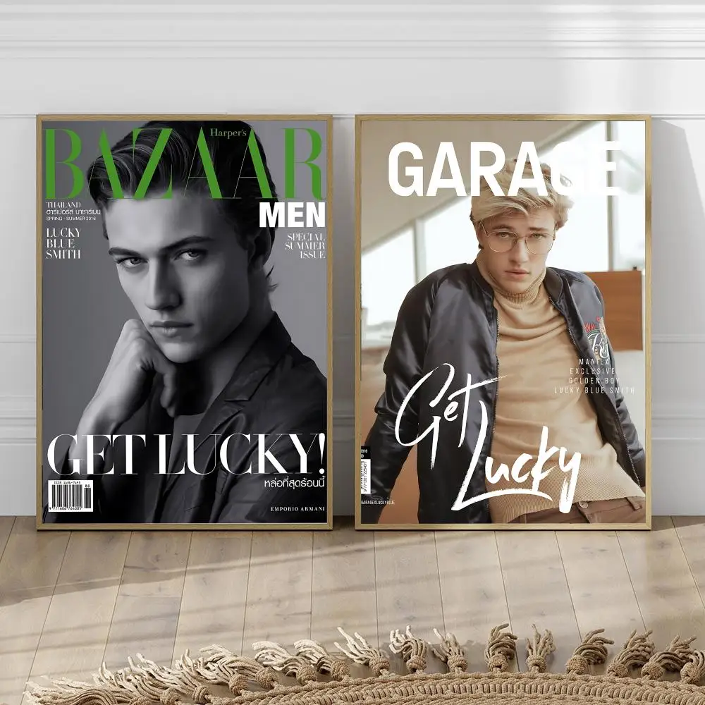 Model L-Lucky Blue Smith-h HD Wall Art Print, Self-adhesive Poster Sticker, Aesthetic Home Decor,Perfect Gift for Room Friends