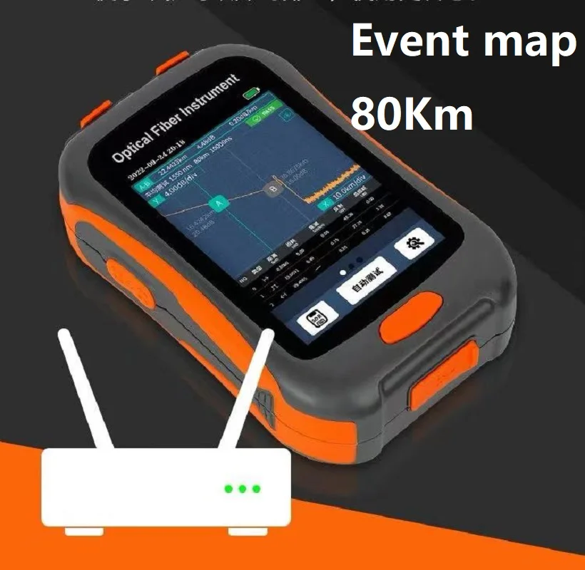 

Mini OTDR NK2800 Active Fiber 1550nm Fiber Optic Reflectometer VFL OLS OPM Event map 20dB 80Km Fiber Cable Ethernet Tester