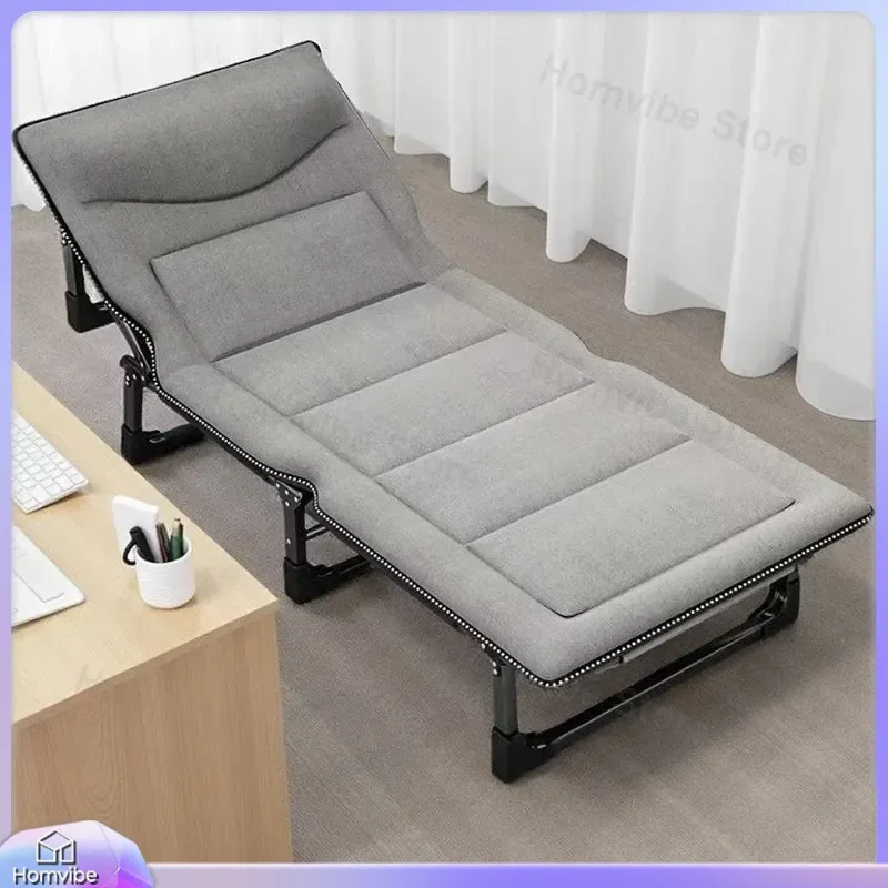 for Single Folding Bed Office Lunch Break Sleeping Back Chair Flat Hospital Escort Bed Outdoor Camp Bed