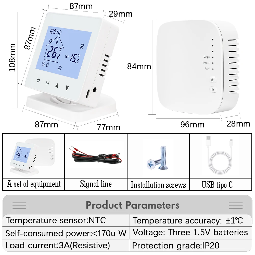 TUYA WiFi Smart RF Wireless Room Thermostat For Gas Boiler Heating Screen Temperature Controller Home Programmable Thermostat