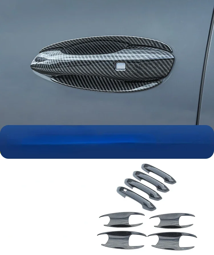 

Carbon Fiber Pattern Exterior Door Handle and Rearview Mirror Decorative Stickers Suitable For BYD Tan EV DMI 2021 2022 2023