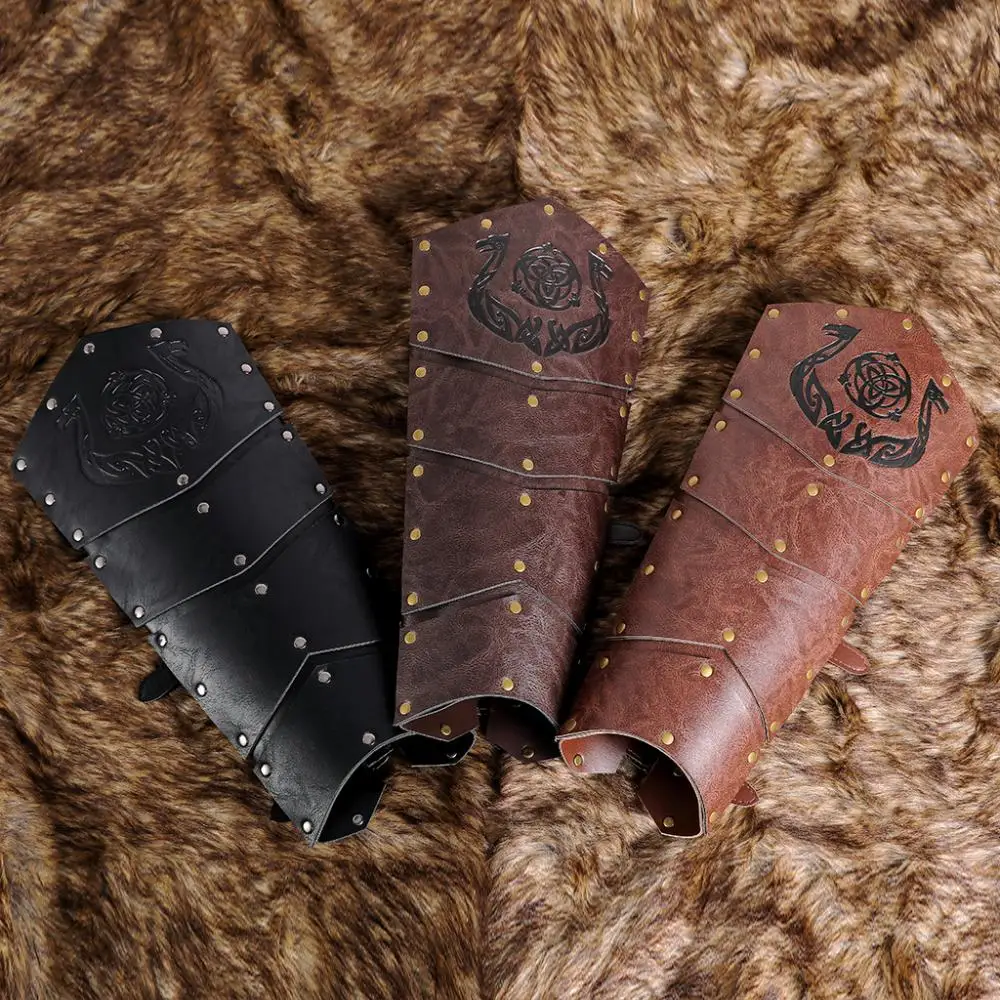 1 Pair Footwear Medieval Embossed Riding Boot Covers Adjustable Leg Armor Viking Fantasy Cosplay Larp Historical Reenactment