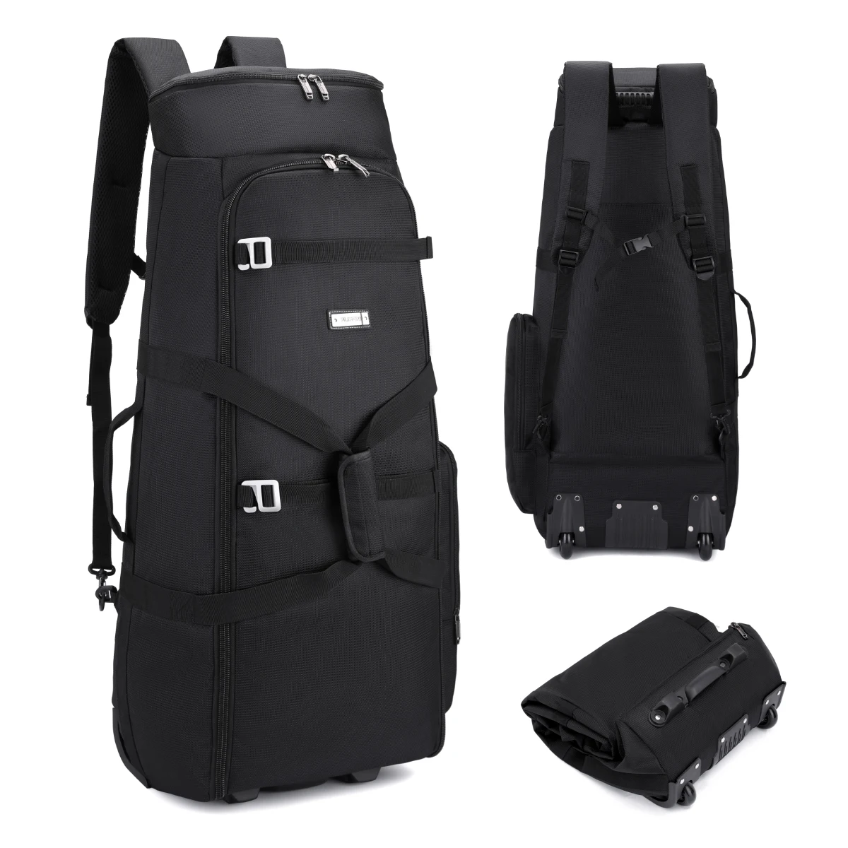 تتحرك الساحبة حقيبة تروللي بعجلات الهواء فحص سعة كبيرة في الهواء الطلق التخييم الأمتعة حقيبة المحمولة تخزين اللحاف حقيبة سفر حقيبة تروللي بعجلات