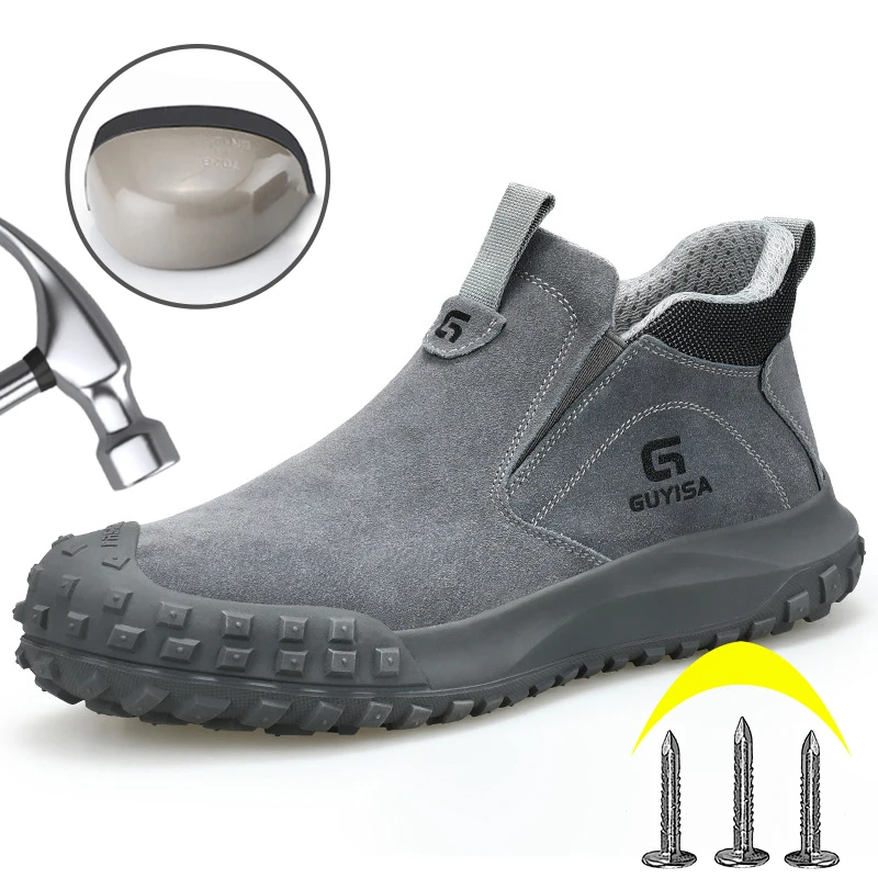 

Men Work Safety Shoes Indestructible Anti Scalding Welding Shoes Anti Smash Anti Puncture Steel Toe Men Security Boots Sneakers