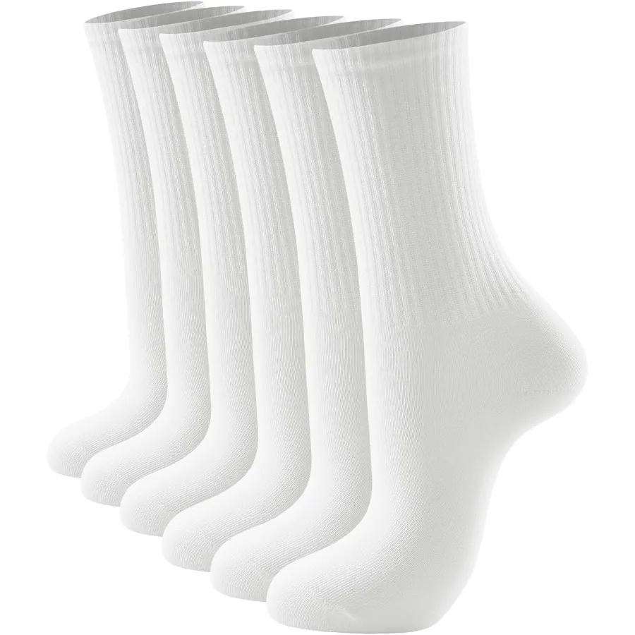 

Lightweight Thin Cotton Crew Socks for Women Size 611 Perfect for Casual Wear Athletic Activities and Gym Use Pack of 3 to 6 Pa