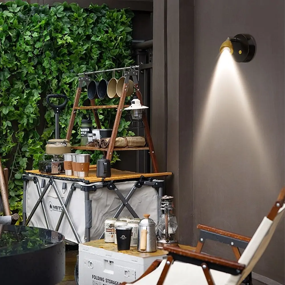 Magnetic Suction Magnetic LED Spotlight Dimmable 13 Colors Wireless Night Light Rotatable Head Battery Operated Wall Lamp