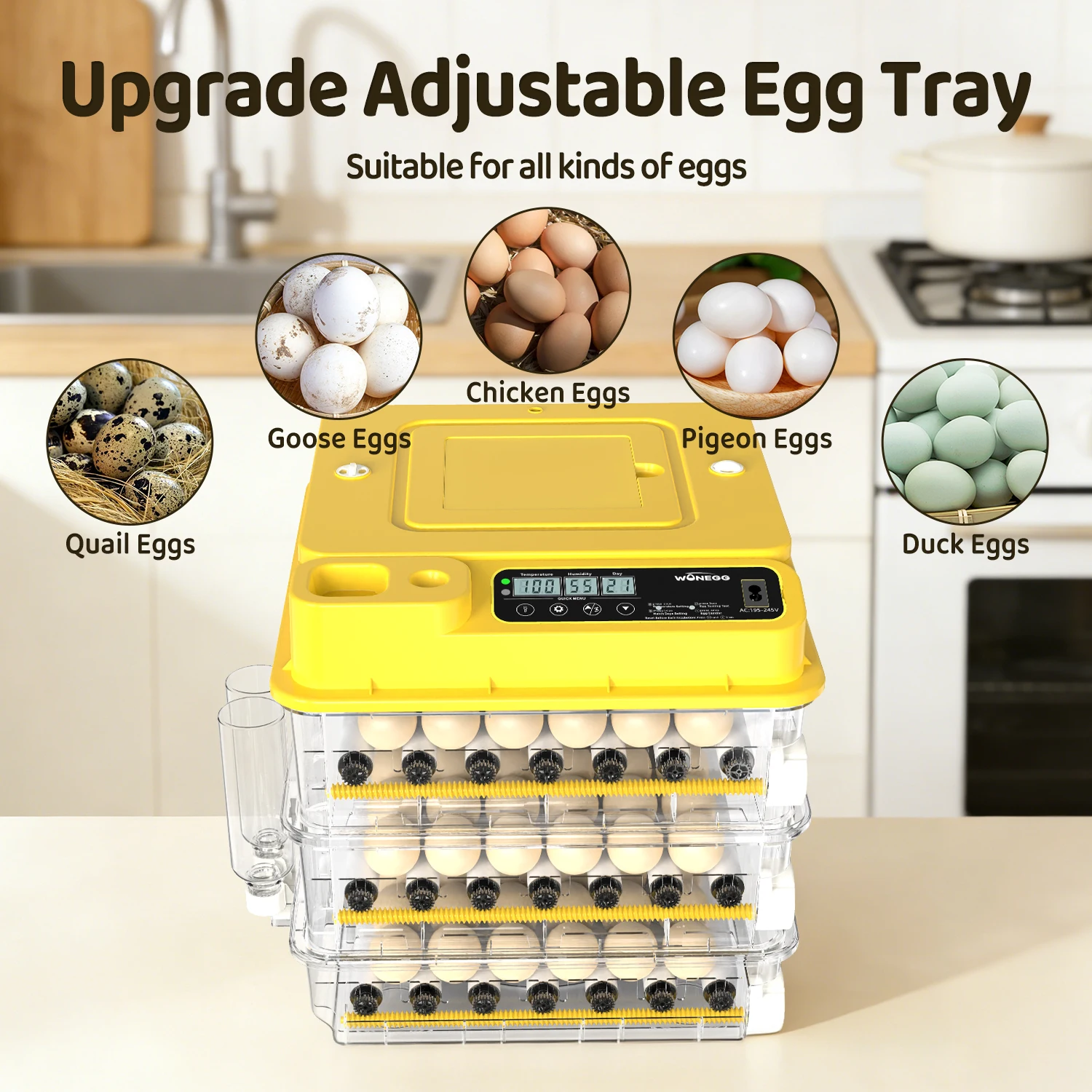 PetJoyZone New 3 Layer Automatic Chicken Goose Bird Turkey Duck Hatchery Incubator Machine PP Material TW 108 China For Sale