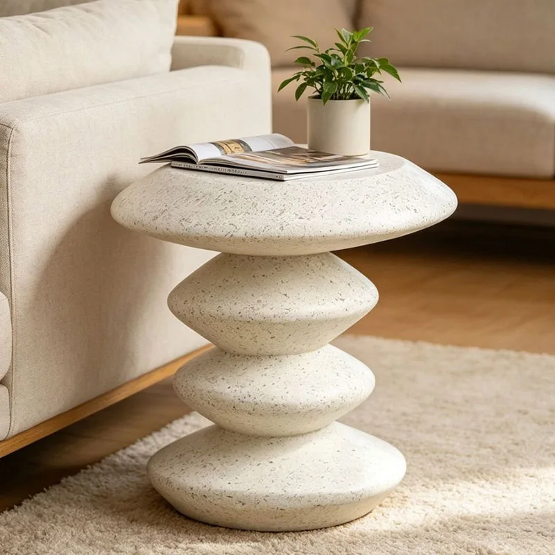 Round Coffee Tables Living Room Handmade Side Table Light Luxury Bedroom Artistic Sofa End Tables Creative Home Furniture