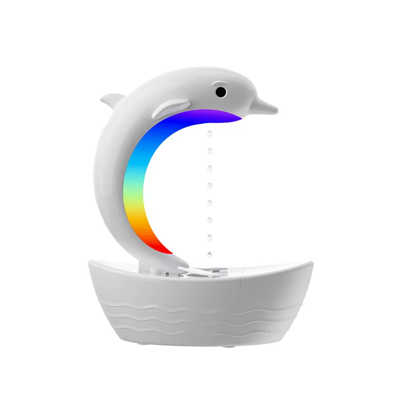 Dolphin Anti Gravity Water Droplet Humidifier Bluetooth Speaker, Light Tone Humidifier, Colorful lights,   -for Home Deco, Gift