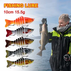 Nuovo 10cm-15.5g Wobblers esche da pesca Multi snodato 7 sezioni artificiale esca dura traina luccio carpa pesce di mare accessori per attrezzi