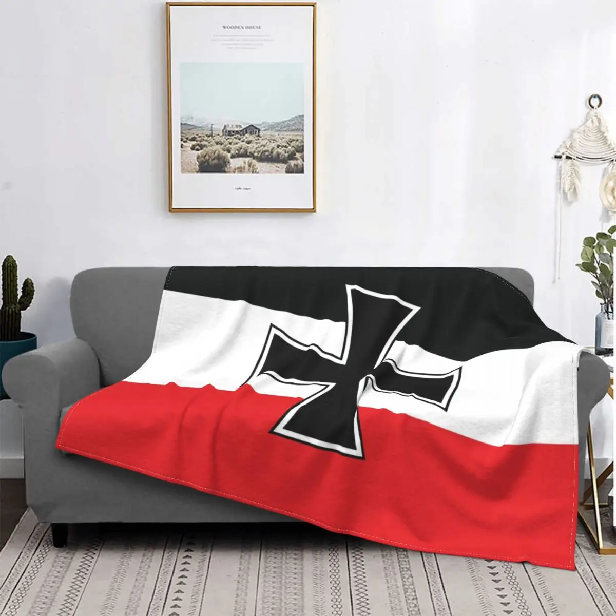 3D Printed Flag Of German Empire Blankets Comfortable Soft Flannel Summer Throw Blanket for Sofa Home Bed