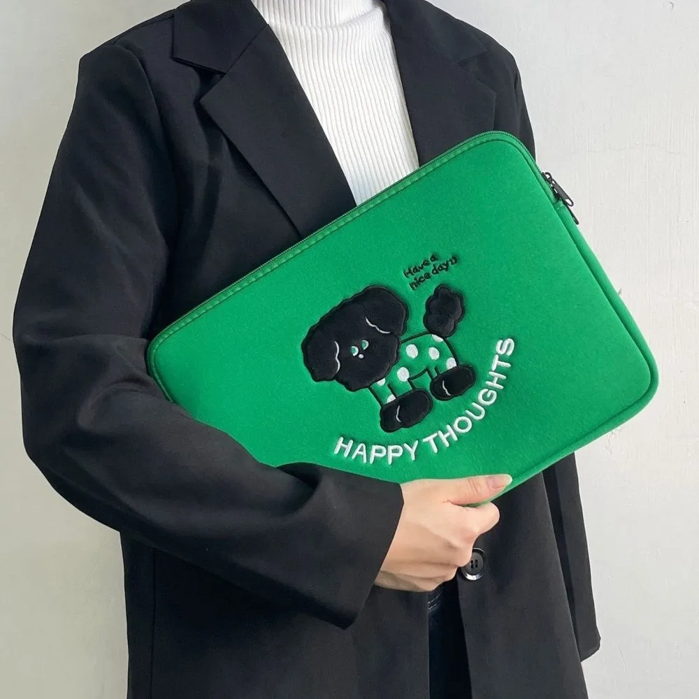 Portable 15.6 Inch Cartoon Laptop Bag Bear Dog Tablet Sleeve Bag Thin Shockproof Girl Computer Bag Laptop Case