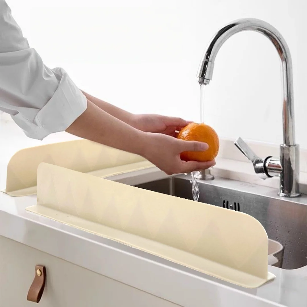 1PC Silicone Sink Splash Prevention with Suction Cup Non Slip Water Dam for Kithchen Washing Dishes Anti-splash Stopper