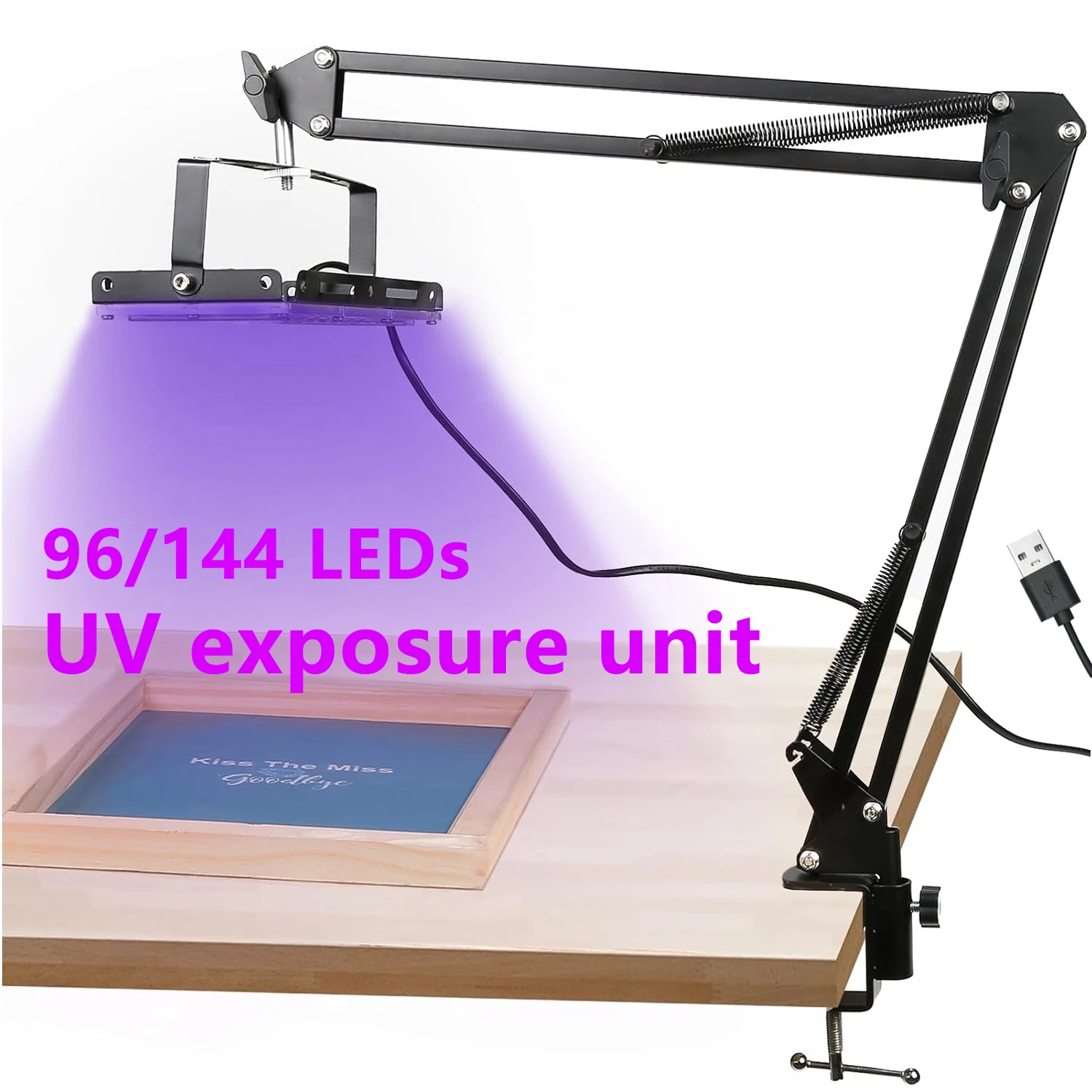 

96/144 LEDs UV Exposure Unit Kit with Retractable Adjustable Stand for Screen Print, Exposing Photo, Cyanotypes