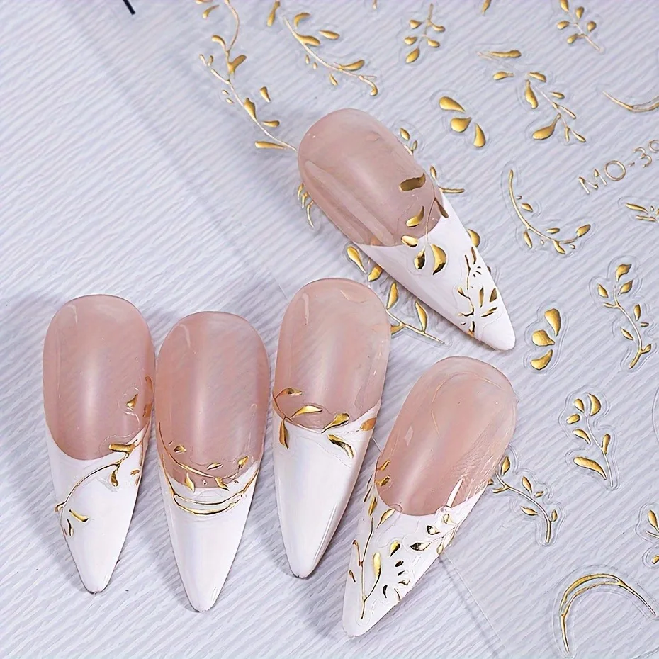  قطعتان من ملصقات الأظافر لتخفيف أوراق الربيع/الصيف، سهلة الاستخدام لتزيين الأظافر بنفسك والهدايا وتصفيف مكياج الحفلات والزفاف #6