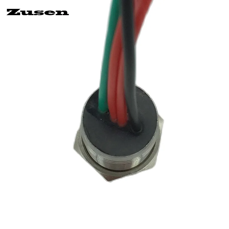 Zusen 19mm اللمس التبديل مع الأسلاك 6-24V حلقة مصباح ليد لحظة / الإغلاق IP67 مقاوم للماء