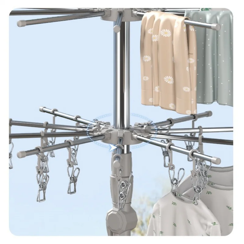 Indoor floor to ceiling balcony, multifunctional and extendable children's special baby clothes hanger