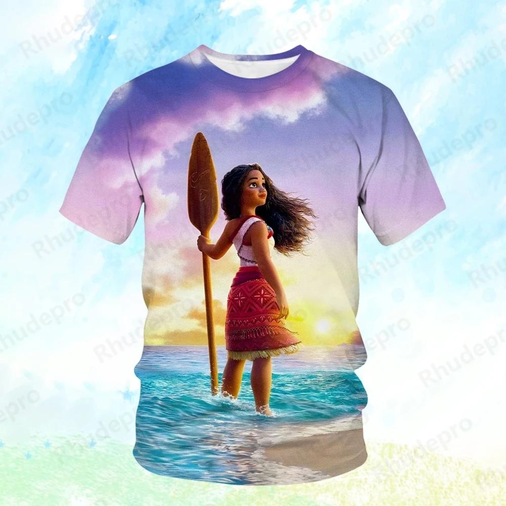 

Мужская футболка с героями мультфильмов Disney Moana, повседневная рубашка с 3D принтом и круглым вырезом, быстросохнущая изысканная океанская женская детская одежда для мальчиков
