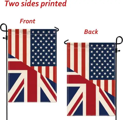 British USA Friendship Garden Flag,12X18 in Heavy Duty Great Britain UK America