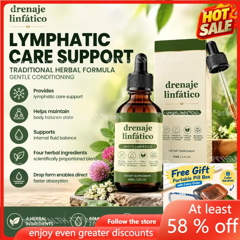 Lymphatic Drainage Liquid for Lymphatic Care Support and Internal Fluid Balance, Traditional Herbal Gentle Conditioning 60 ML