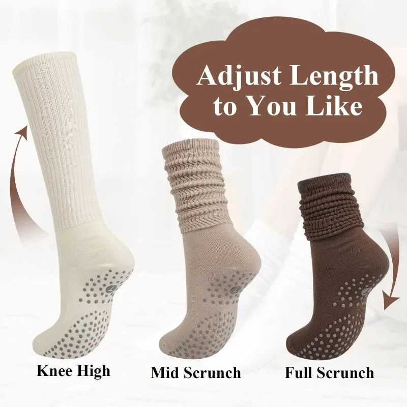 

1-3 Pairs Women Non-slip Yoga Socks Mid-tube Breathable Pilates Sport Socks Ladies Cotton Fitness Dance Ballet Indoor Floor Sock