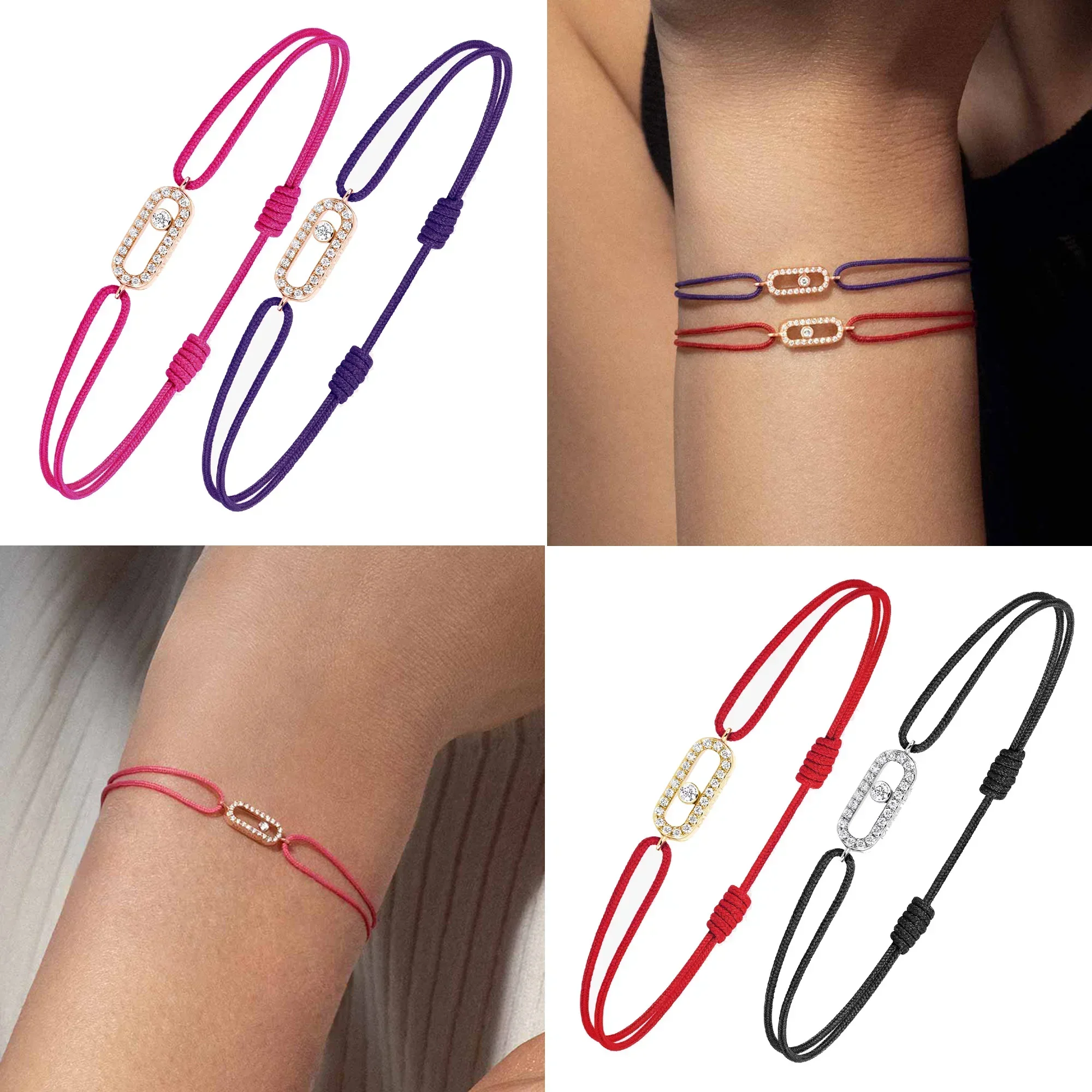 

GM Sterling silver s925 inlaid with diamonds, luxurious and luxurious, handcrafted woven bracelet gift bracelet for women