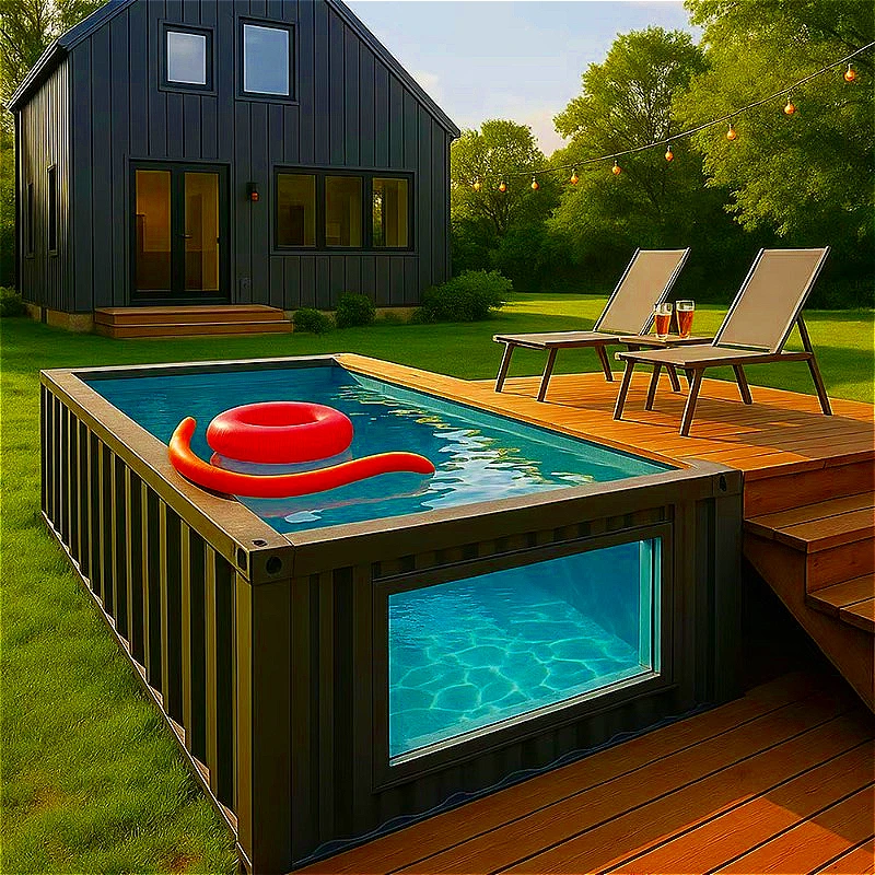Foldable Steel Frame Container Pool Portable Design Easy Setup and Storage Customized Length Great for Small Yards and Patios