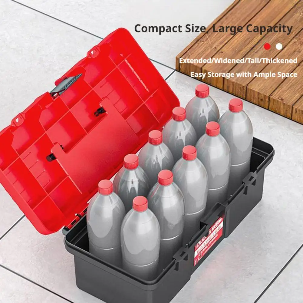 13-Inch Multifunctional Plastic Tool Storage Box With Handle Automotive Repair Portable Tool Organizer Multi-Use For Car & Home