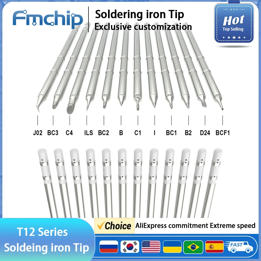 T12 Series Iron Tip For Hakko FX951 STC STM32 FX-950 FX-951 FM-203 Welding Station Universal Not Applicable Końcówka serii SH T65