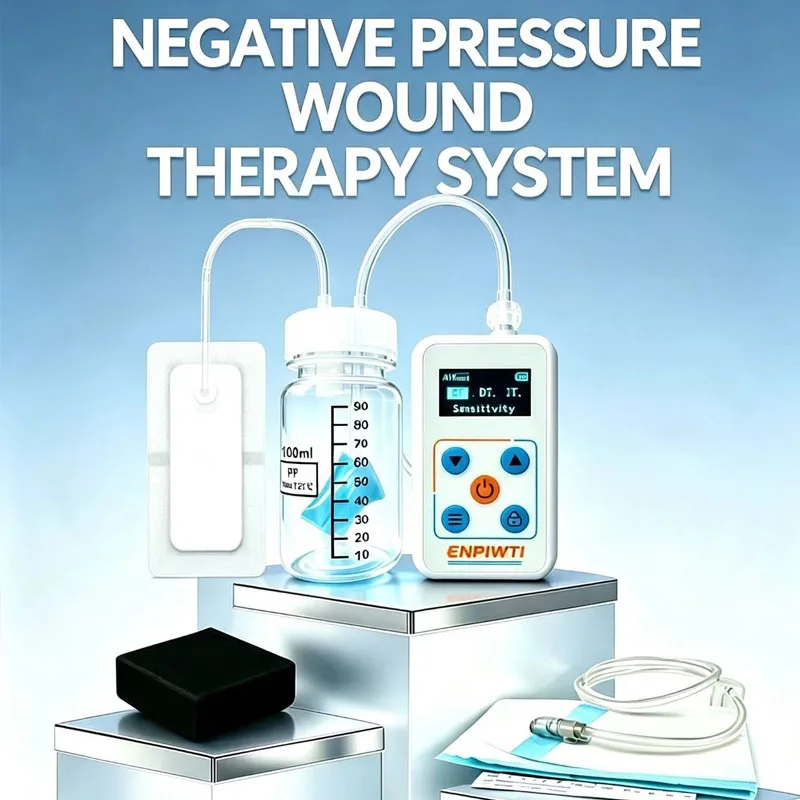Negative Pressure Wound Therapy System Wound Suction Vacuum Pump NPWT Device with White Sponge Dressing Kit