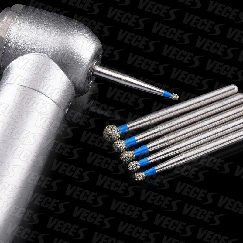 BR Type Dental Diamond Burs Drill Ball Round Type FG 1.6mm for High Speed Handpiece Polishing Teeth Stainless Steel