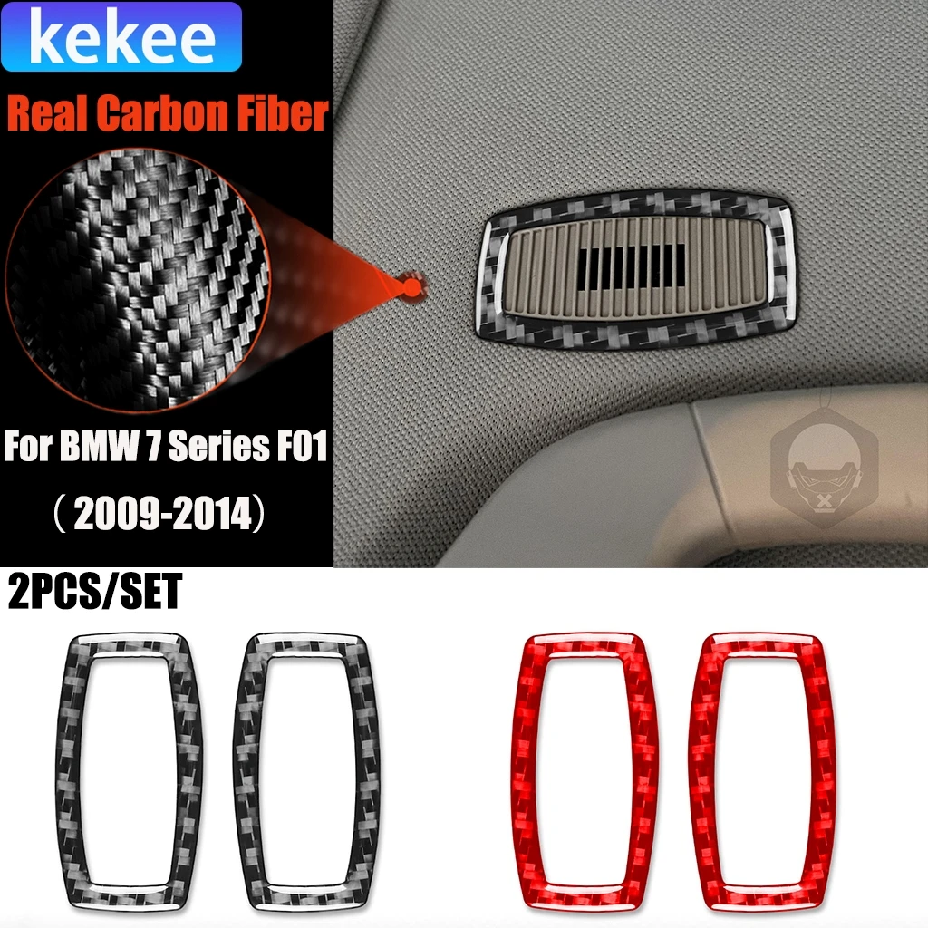 

Carbon Fiber Car Accessories Front Roof Vent Interior Trim Cover Soft Sticker For BMW 7 Series F01 730li 740li 750li 2009-2014