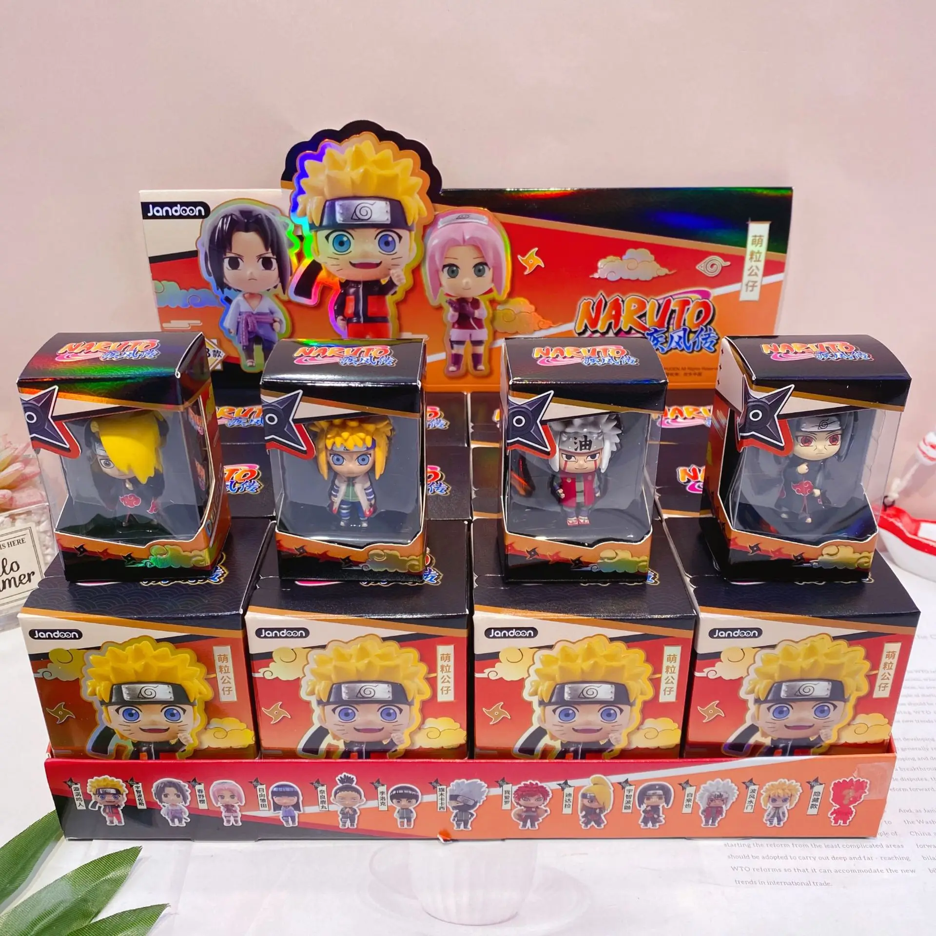 

Jandoom Official Naruto Shippuden Minifigure Blind Box, Collectible Mystery Figure Full Case Wholesale Cute Toy Gift