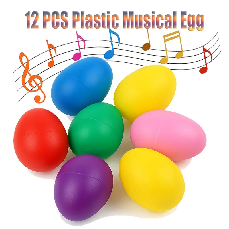 

Набор из 12 матовых пластиковых музыкальных инструментов-шейкеров в форме яйца для детей, для раннего музыкального развития, Орф-инструменты