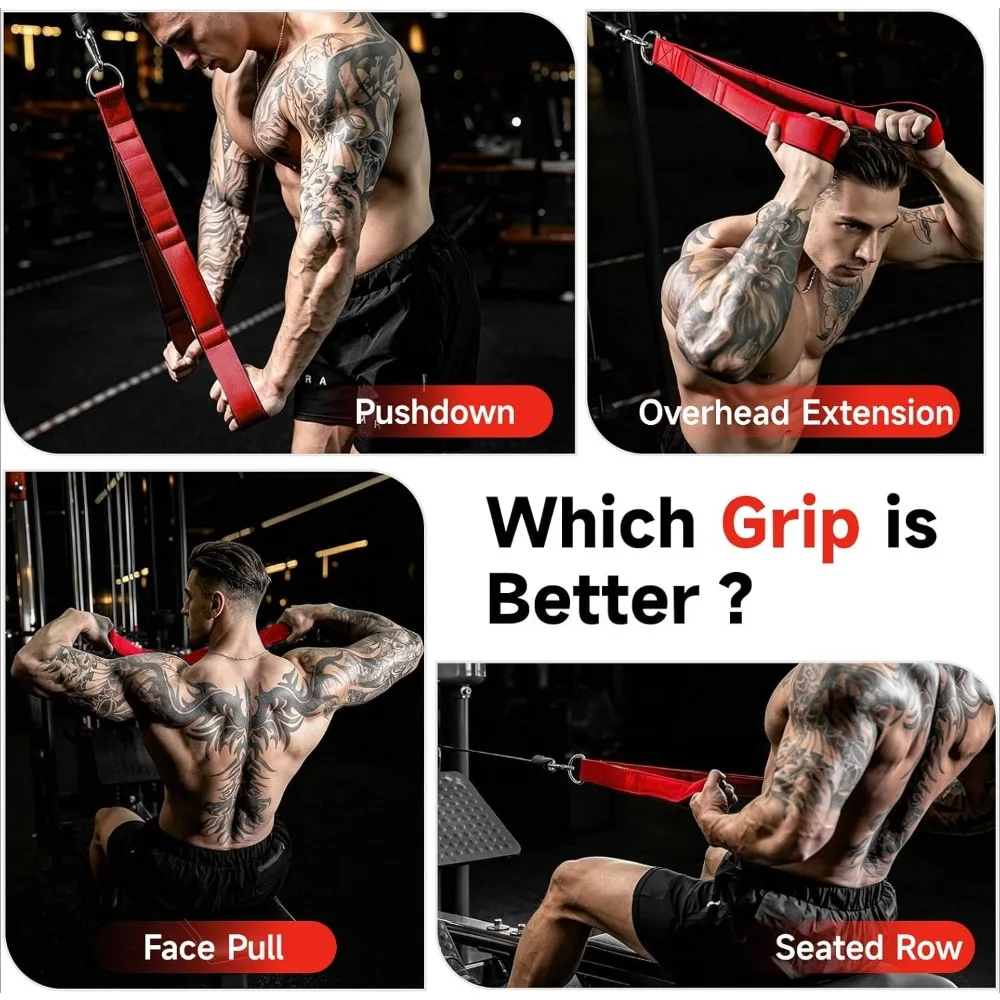 3 Grifflängen in 1 Trizeps-Seilzugvorrichtung mit ergonomischen Griffen, für Trizeps-Drückvorrichtungen, professionelles Fitness-Seil – Detail 6