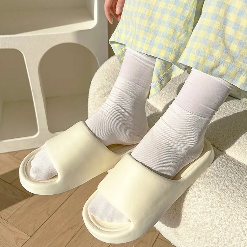 

Домашние тапочки на платформе, женские летние сандалии с облаком, мужские шлепанцы, пляжные шлепанцы, повседневная домашняя обувь на плоской подошве, нескользящая Ева, женская и мужская