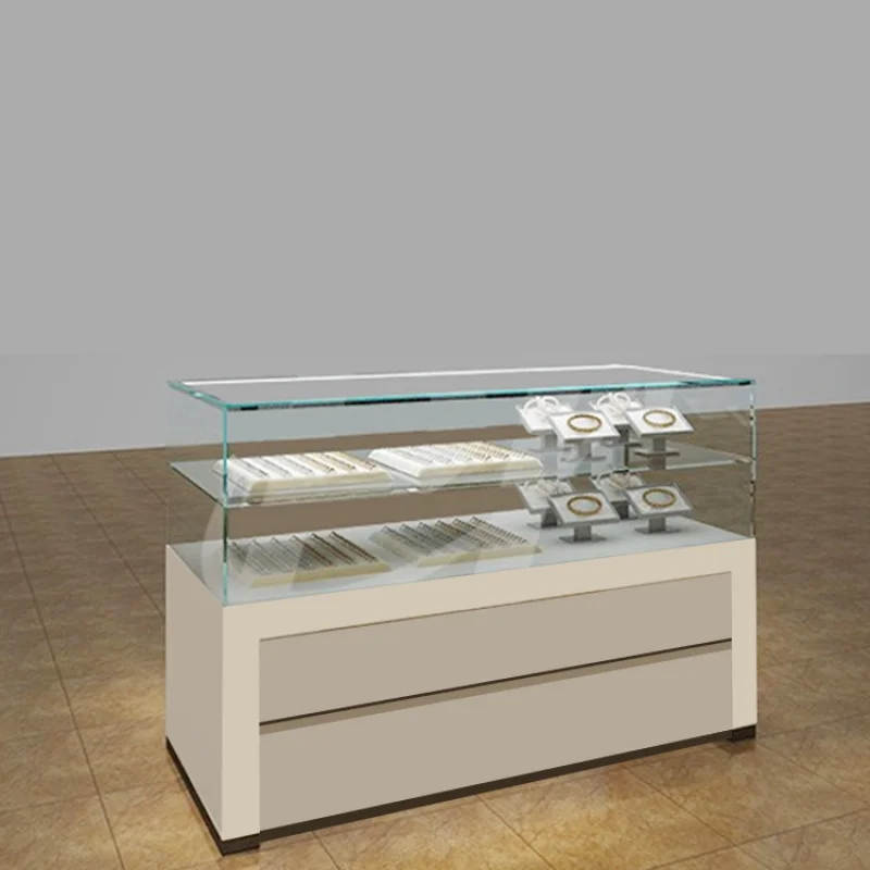 Customized-Price Superb Quality Glass Wood Display Showcase Retail Store Used Jewelry Showcase