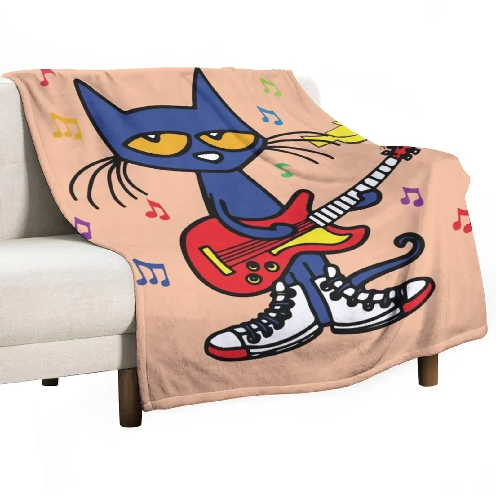 

Rock and Read Yellow Bird Pete the Cat with his Red Guitar and white Shoes Throw Blanket Thins warm winter Baby Moving Blankets