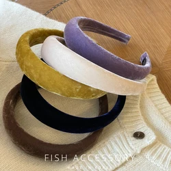 3.5cm Width Fashion Velet Hairbands for Girls  and Women Hair Loop Purple Sponge Hair Band Hair Accessories