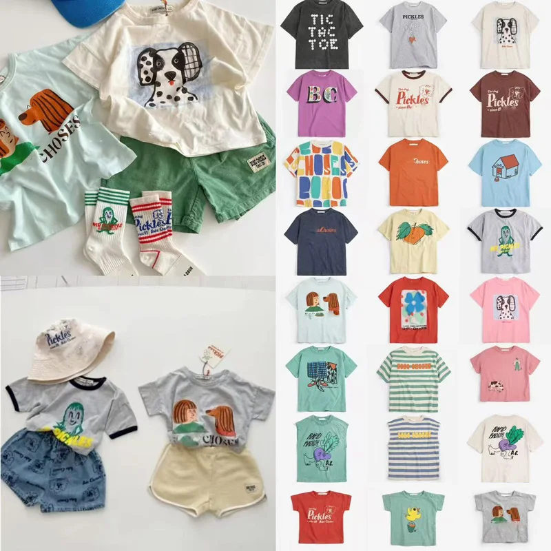 

В наличии: Новая коллекция 2026 BC Весна-Лето. Футболка для мальчиков и девочек, с коротким рукавом, для малышей и детей, размеры 2-16 лет.