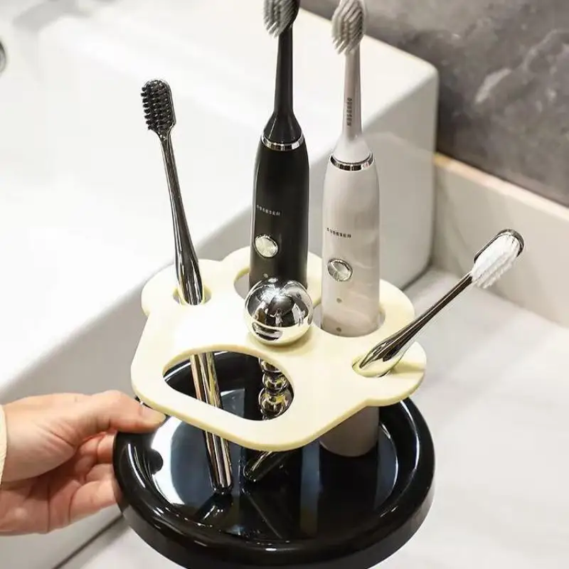 

。 Держатель для электрической зубной щетки в форме лапы, подставка-органайзер для ванной комнаты, милый гигиеничный органайзер для дома
